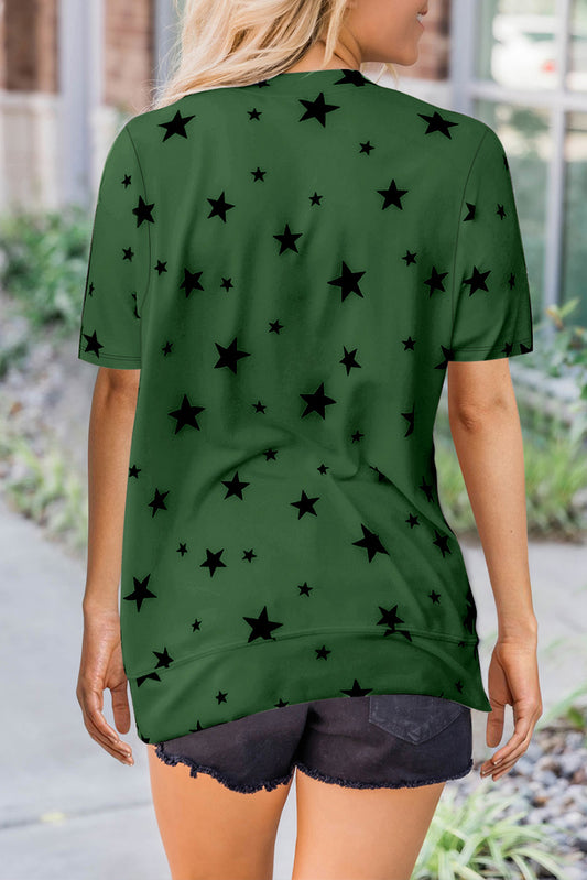 Bohemian style V-neck loose fitting blouse