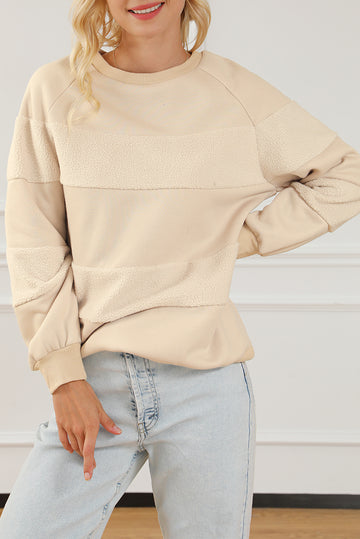Contrast 2-tone Patchwork Raglan Sleeve Sweatshirt