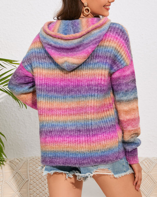 Ombre Kangaroo Pocket Hooded Sweater